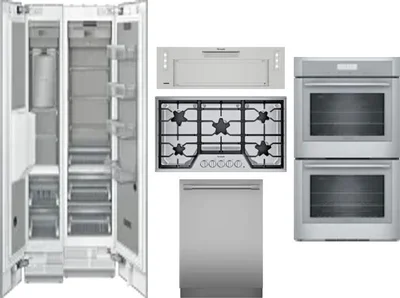 6 Piece Package Includes Refrigerator, Freezer, Cooktop, Wall Oven, Hood And Dishwasher
