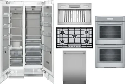 6 Piece Package Includes Refrigerator, Freezer, Cooktop, Wall Oven, Hood And Dishwasher