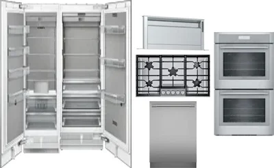 6 Piece Package Includes Refrigerator, Freezer, Cooktop, Wall Oven, Hood And Dishwasher