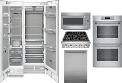 6 Piece Package Includes Refrigerator, Freezer, Cooktop, Wall Oven, Microwave And Dishwasher