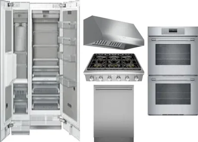 6 Piece Package Includes Refrigerator, Freezer, Cooktop, Wall Oven, Hood And Dishwasher
