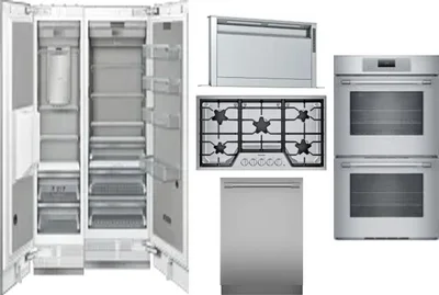 6 Piece Package Includes Refrigerator, Freezer, Cooktop, Wall Oven, Hood And Dishwasher