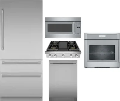 5 Piece Package Includes Refrigerator, Cooktop, Wall Oven, Microwave And Dishwasher