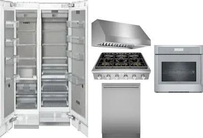 6 Piece Package Includes Refrigerator, Freezer, Cooktop, Wall Oven, Hood And Dishwasher