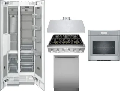 6 Piece Package Includes Refrigerator, Freezer, Cooktop, Wall Oven, Hood And Dishwasher
