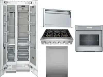 6 Piece Package Includes Refrigerator, Freezer, Cooktop, Wall Oven, Hood And Dishwasher