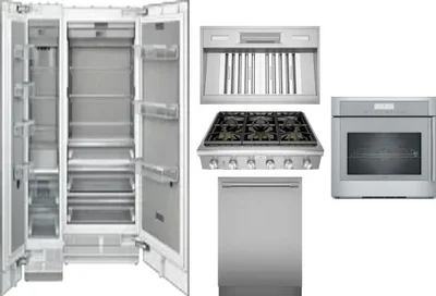 6 Piece Package Includes Refrigerator, Freezer, Cooktop, Wall Oven, Hood And Dishwasher