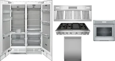 6 Piece Package Includes Refrigerator, Freezer, Cooktop, Wall Oven, Hood And Dishwasher