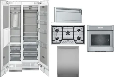 6 Piece Package Includes Refrigerator, Freezer, Cooktop, Wall Oven, Hood And Dishwasher