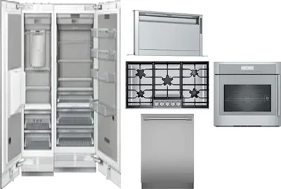 6 Piece Package Includes Refrigerator, Freezer, Cooktop, Wall Oven, Hood And Dishwasher
