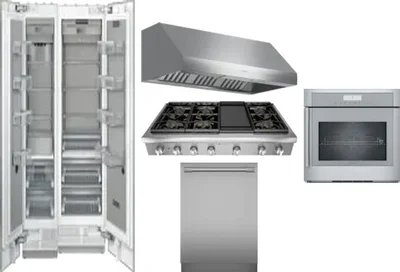6 Piece Package Includes Refrigerator, Freezer, Cooktop, Wall Oven, Hood And Dishwasher