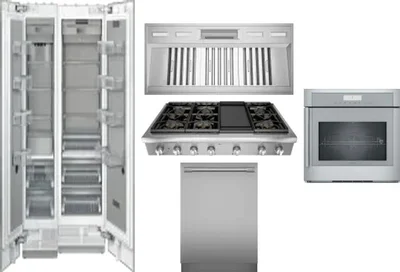 6 Piece Package Includes Refrigerator, Freezer, Cooktop, Wall Oven, Hood And Dishwasher