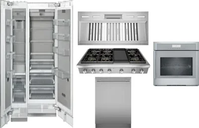 6 Piece Package Includes Refrigerator, Freezer, Cooktop, Wall Oven, Hood And Dishwasher