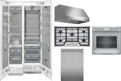 6 Piece Package Includes Refrigerator, Freezer, Cooktop, Wall Oven, Hood And Dishwasher