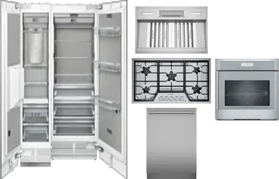6 Piece Package Includes Refrigerator, Freezer, Cooktop, Wall Oven, Hood And Dishwasher
