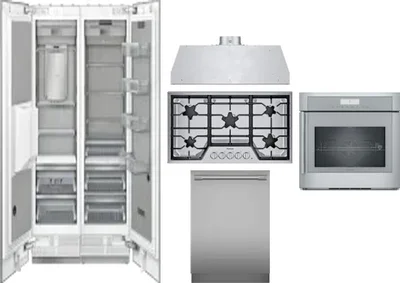 6 Piece Package Includes Refrigerator, Freezer, Cooktop, Wall Oven, Hood And Dishwasher