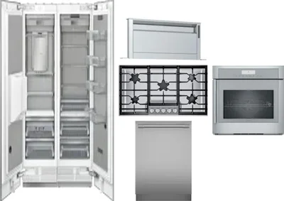 6 Piece Package Includes Refrigerator, Freezer, Cooktop, Wall Oven, Hood And Dishwasher