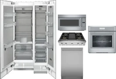 6 Piece Package Includes Refrigerator, Freezer, Cooktop, Wall Oven, Microwave And Dishwasher