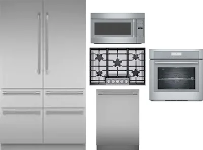 5 Piece Package Includes Refrigerator, Cooktop, Wall Oven, Microwave And Dishwasher
