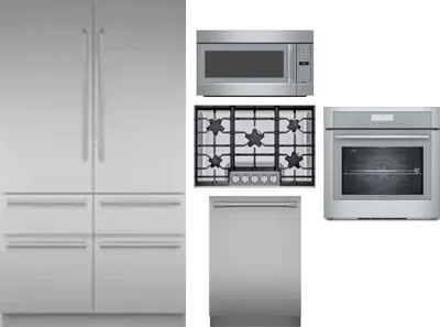 5 Piece Package Includes Refrigerator, Cooktop, Wall Oven, Microwave And Dishwasher