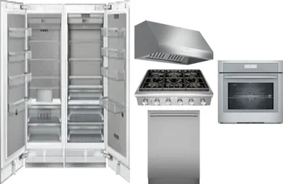 6 Piece Package Includes Refrigerator, Freezer, Cooktop, Wall Oven, Hood And Dishwasher