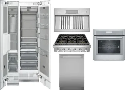 6 Piece Package Includes Refrigerator, Freezer, Cooktop, Wall Oven, Hood And Dishwasher
