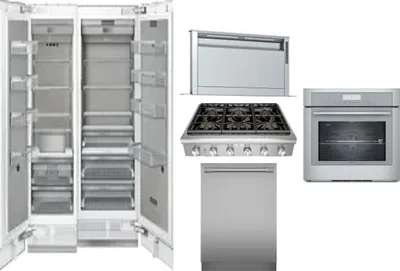 6 Piece Package Includes Refrigerator, Freezer, Cooktop, Wall Oven, Hood And Dishwasher