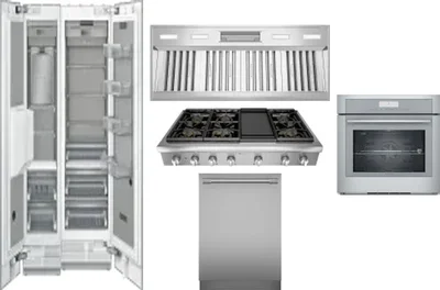 6 Piece Package Includes Refrigerator, Freezer, Cooktop, Wall Oven, Hood And Dishwasher