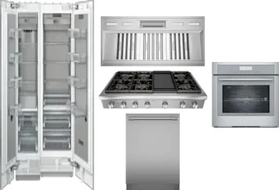 6 Piece Package Includes Refrigerator, Freezer, Cooktop, Wall Oven, Hood And Dishwasher