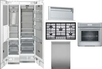 6 Piece Package Includes Refrigerator, Freezer, Cooktop, Wall Oven, Hood And Dishwasher