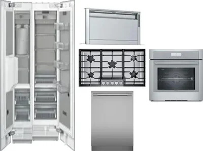 6 Piece Package Includes Refrigerator, Freezer, Cooktop, Wall Oven, Hood And Dishwasher