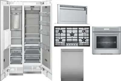 6 Piece Package Includes Refrigerator, Freezer, Cooktop, Wall Oven, Hood And Dishwasher