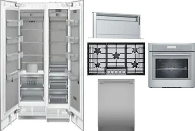 6 Piece Package Includes Refrigerator, Freezer, Cooktop, Wall Oven, Hood And Dishwasher