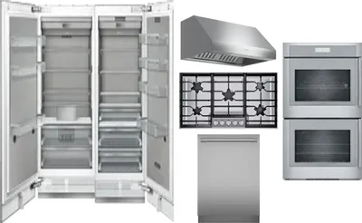 6 Piece Package Includes Refrigerator, Freezer, Cooktop, Wall Oven, Hood And Dishwasher