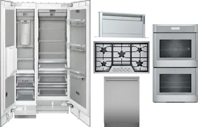 6 Piece Package Includes Refrigerator, Freezer, Cooktop, Wall Oven, Hood And Dishwasher