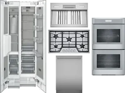 6 Piece Package Includes Refrigerator, Freezer, Cooktop, Wall Oven, Hood And Dishwasher
