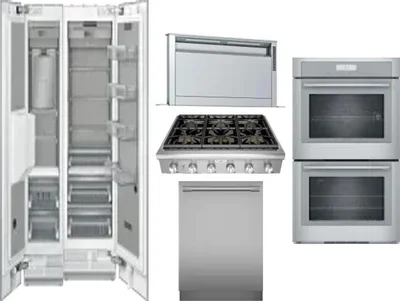 6 Piece Package Includes Refrigerator, Freezer, Cooktop, Wall Oven, Hood And Dishwasher