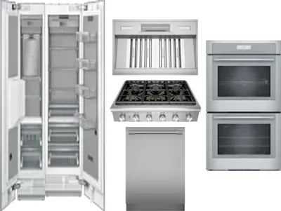 6 Piece Package Includes Refrigerator, Freezer, Cooktop, Wall Oven, Hood And Dishwasher