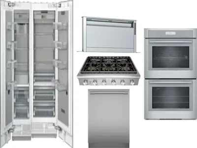 6 Piece Package Includes Refrigerator, Freezer, Cooktop, Wall Oven, Hood And Dishwasher