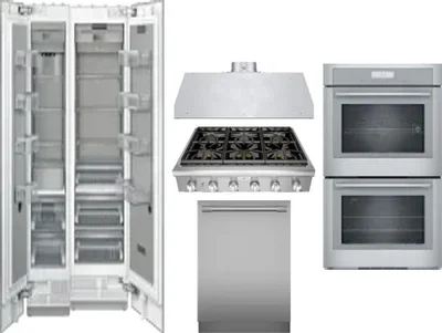 6 Piece Package Includes Refrigerator, Freezer, Cooktop, Wall Oven, Hood And Dishwasher