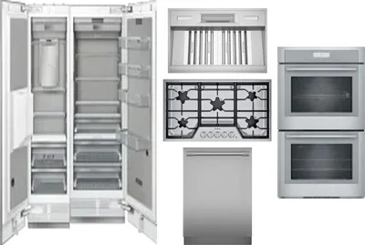 6 Piece Package Includes Refrigerator, Freezer, Cooktop, Wall Oven, Hood And Dishwasher