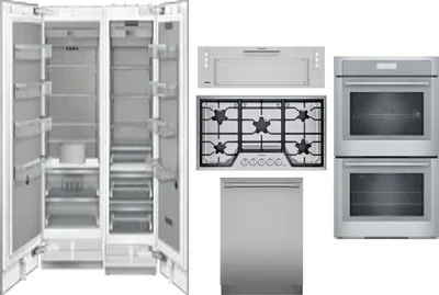 6 Piece Package Includes Refrigerator, Freezer, Cooktop, Wall Oven, Hood And Dishwasher