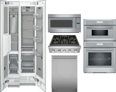 6 Piece Package Includes Refrigerator, Freezer, Cooktop, Wall Oven, Microwave And Dishwasher