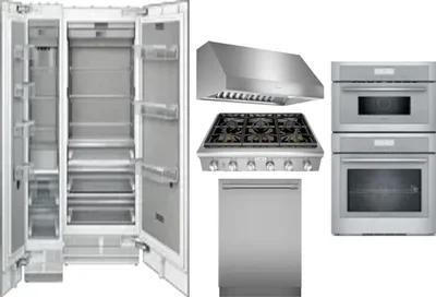 6 Piece Package Includes Refrigerator, Freezer, Cooktop, Wall Oven, Hood And Dishwasher