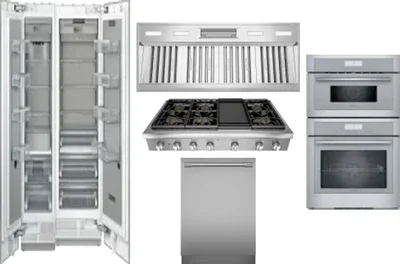 6 Piece Package Includes Refrigerator, Freezer, Cooktop, Wall Oven, Hood And Dishwasher
