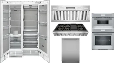6 Piece Package Includes Refrigerator, Freezer, Cooktop, Wall Oven, Hood And Dishwasher