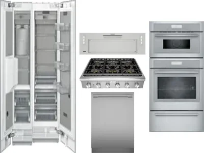 6 Piece Package Includes Refrigerator, Freezer, Cooktop, Wall Oven, Hood And Dishwasher