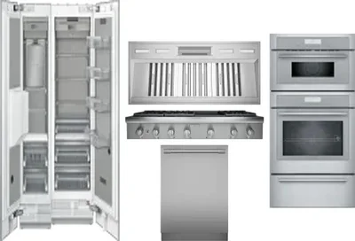 6 Piece Package Includes Refrigerator, Freezer, Cooktop, Wall Oven, Hood And Dishwasher