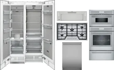 6 Piece Package Includes Refrigerator, Freezer, Cooktop, Wall Oven, Hood And Dishwasher