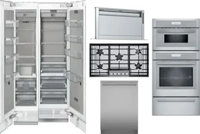 6 Piece Package Includes Refrigerator, Freezer, Cooktop, Wall Oven, Hood And Dishwasher
